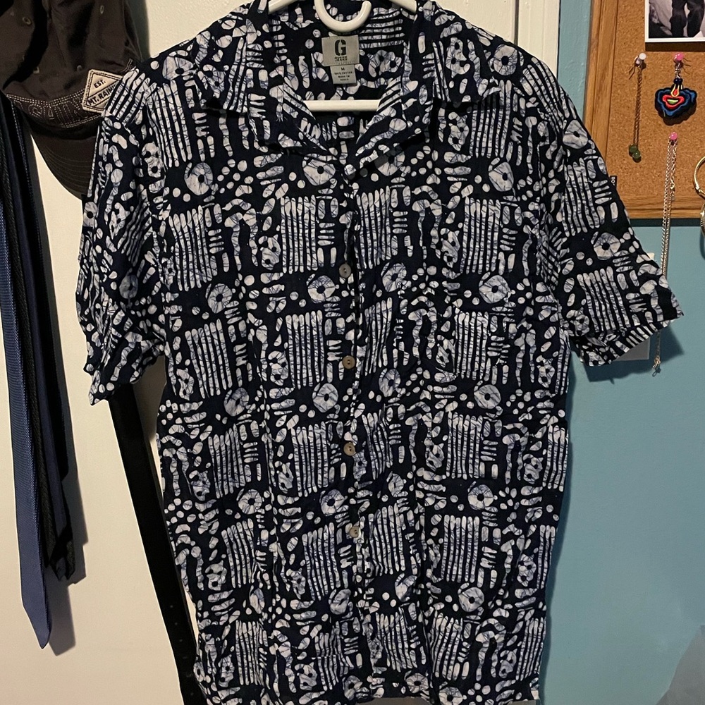 Vintage guess jeans button polo shirt